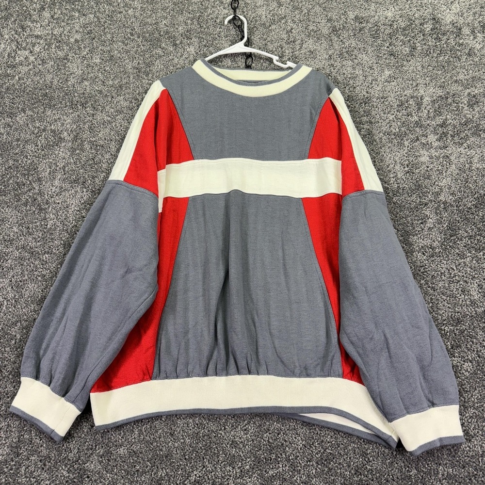 Vtg Willow Bay Sweatshirt Mens 2XL Multicolor Acrylic Knit Crew Neck Casual